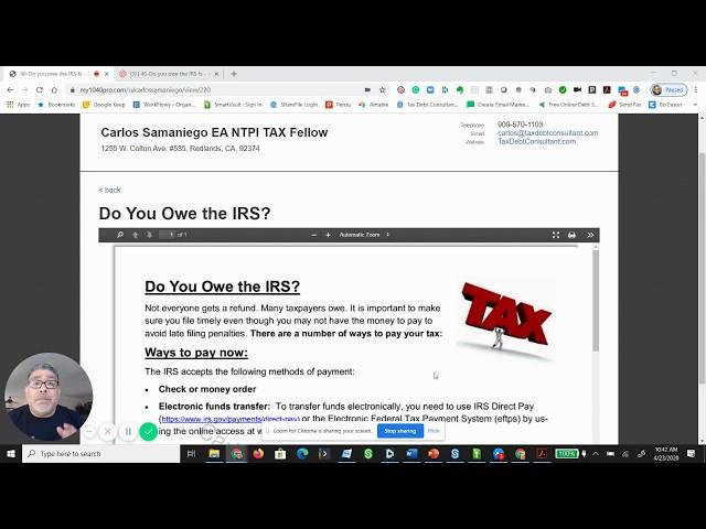 Do you owe the IRS? - Carlos Samaniego EA| Tax Debt Consultant