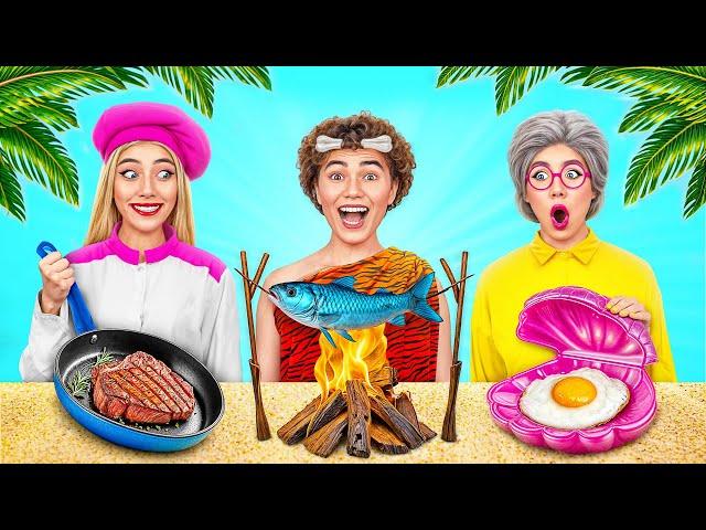 Me vs Grandma Cooking Challenge on Island by Multi DO Challenge