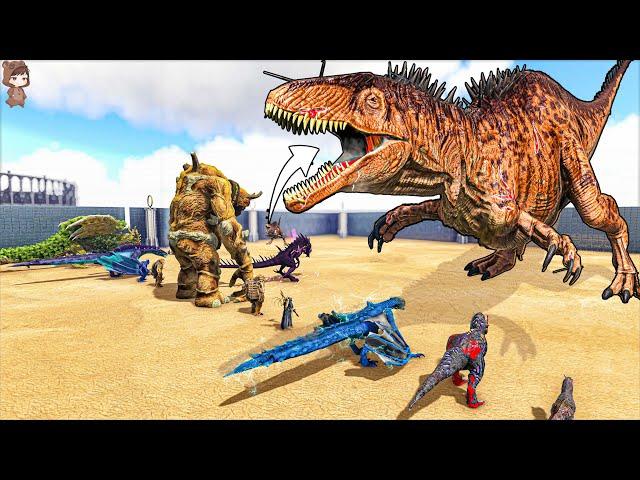 Savage Acrocanthosaurus VS All Pyria Bosses | ARK Mod Battle Ep.192