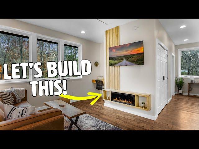 DIY Electrical Fireplace Build & Slat Wall