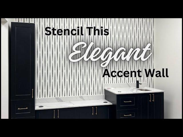 Stenciled Accent Wall Using Cutting Edge Stencils Beads Stencil Pattern Instead Of Wallpaper!