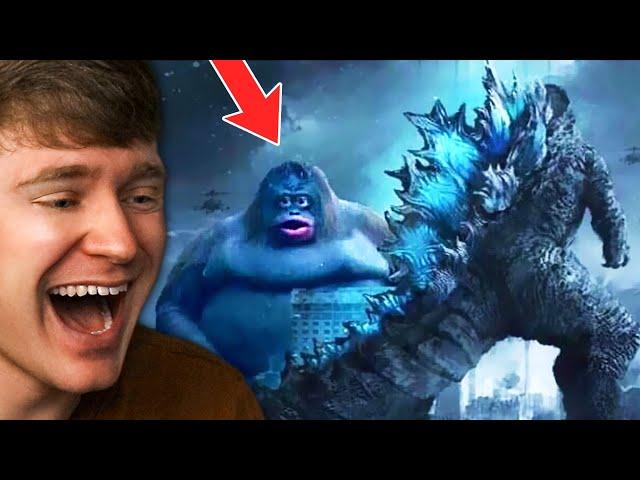 Reacting to GODZILLA vs KONG MEMES! (Hilarious)