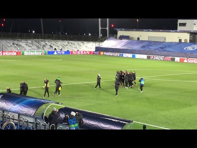 Borussia Monchengladbach celebration after loosing from Real Madrid, both advanced to CHL last 16