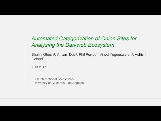 Automated Categorization of Onion Sites for Analyzing the Darkweb Ecosystem