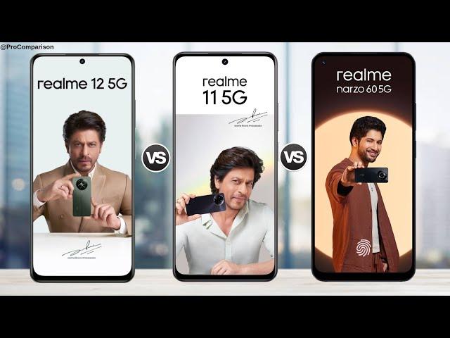 Realme 12 5g vs Realme 11 5g vs Realme Narzo 60 5g || Full Comparison