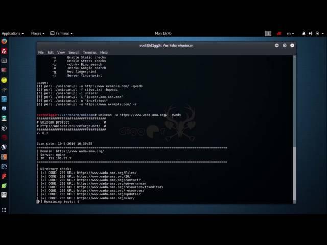 Kali Linux Tools - Vulnerability scanner UNISCAN  Fixes 2016 2