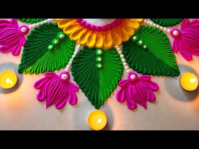 2024 New rangoli design🪷 Satisfying video. sand art. festival rangoli. Diwalirangoli. colourful art.