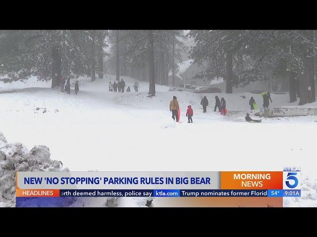 Parking roadside to play in Big Bear snow no longer OK