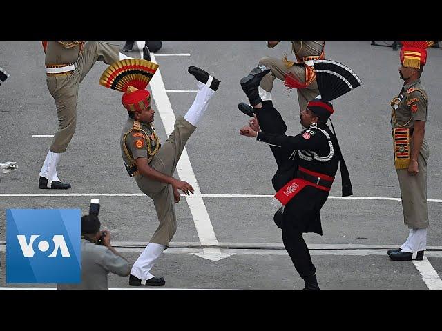 Guards at India-Pakistan Border Perform Independence Day Ceremony