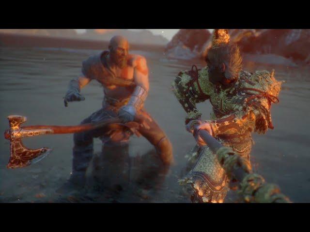 Kratos VS Wukong Full Fight - Black Myth Wukong X God of War