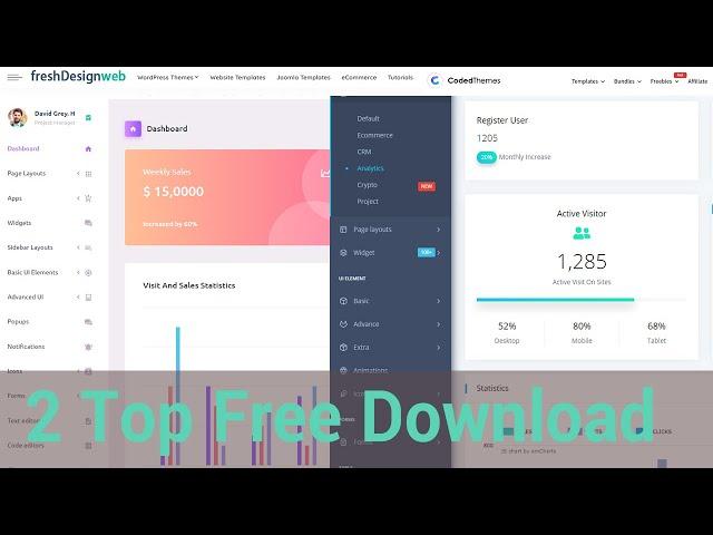 2 Top Free download Admin Dashboard