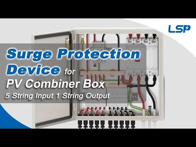 Type 1+2 1000V DC Surge Protection Device SPD Installation for PV Solar Combiner Box