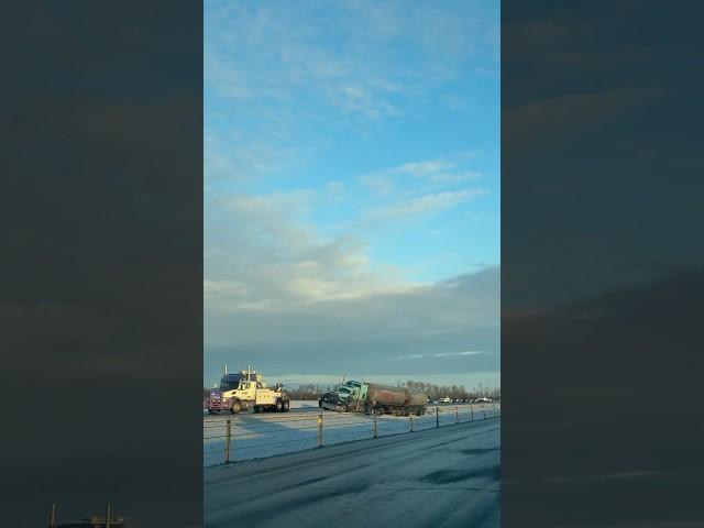 Canada accidents on a road in Alberta. Red Deer to Edmonton HW2A on Dec 21 morning