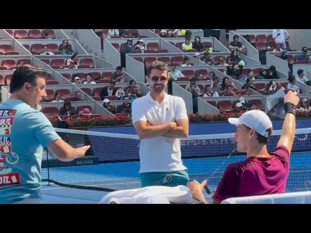 Tennis - Beijing 2024 - Jannik Sinner... and his team's two newcomers Marco Panichi and Ulises Badio