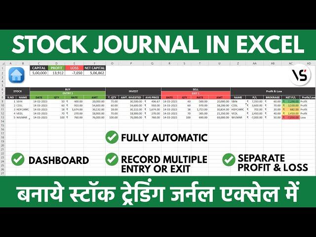 Trading Journal: How to track stock trades in Excel?