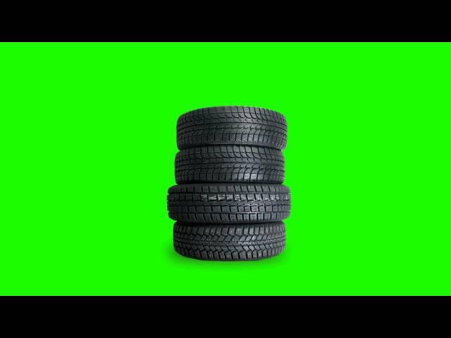 auto tires in green screen free stock footage