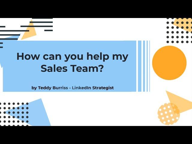 Using LinkedIn as a Business Tool brought by Teddy Burriss, LinkedIn Strategist, Trainer & Coach