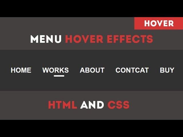 COOL MENU HOVER EFFECTS USING HTML AND CSS