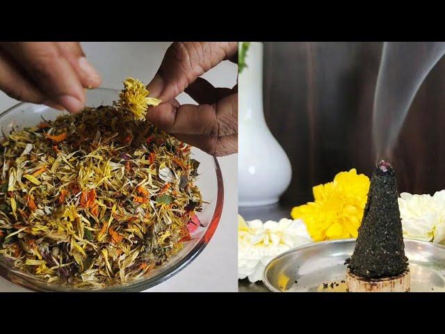 Reusing old and used flower petals to make chemical free Dhoop Batti