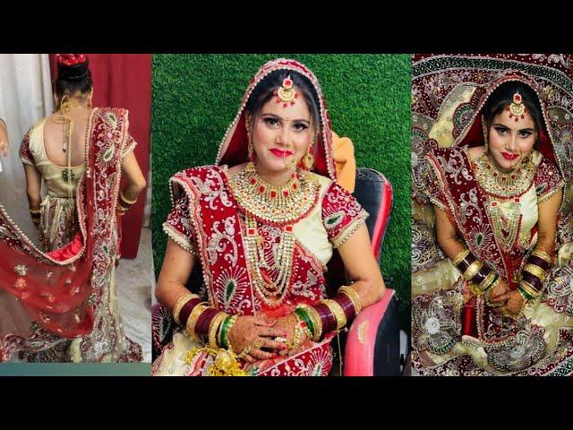 Very easy bridal duptta setting/Simple Bridal Duptta setting/ #realbridalmakeup #pummybeautyparlour