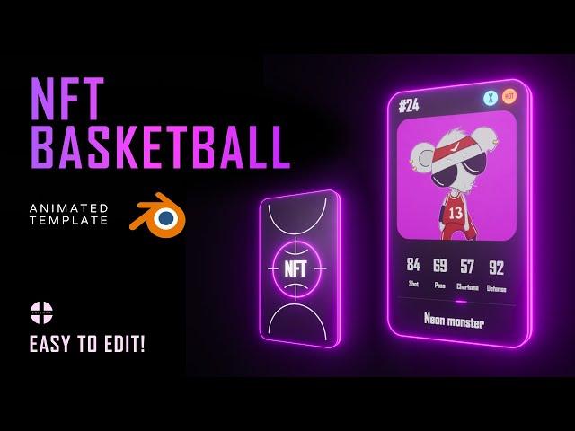 NFT Basketball card Blender template (Eevvee) (.blend file)