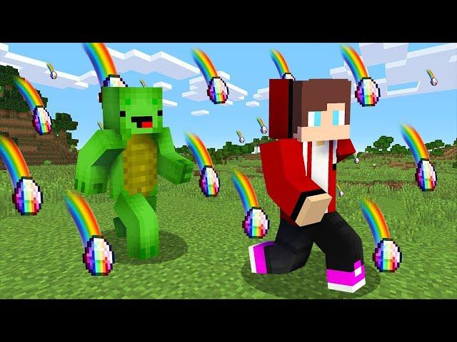 Rainbow Diamond Rain vs Security House in Minecraft