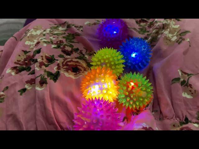 Bouncy Light Up Ball for Kids   LED Flashing Spiky Sensory Stress Balls, Fun and light up