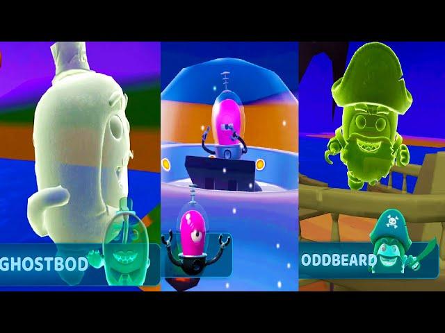 Oddbods Turbo Run All Boss Ghostbod, Alien, Oddbeard | Nubi Play