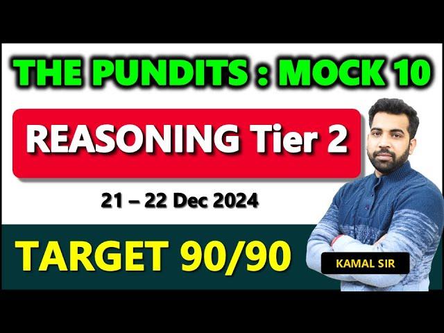 (CGL TIER 2 MOCK) The pundits weekly free live mock 10  Reasoning solution 21 - 22 Dec. 2024