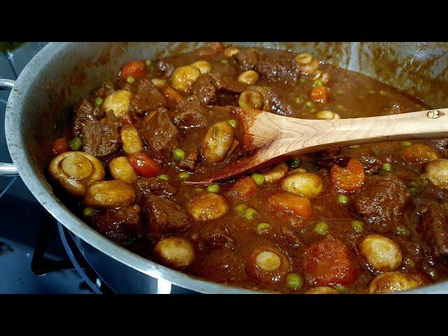 ESTOFADO DE TERNERA Y CHAMPIÑONES muy fácil y sabroso