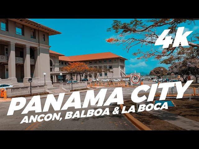 Panama City 4k.  Moto ride around Ancon, Balboa and La Boca.  Former Panama Canal Zone neighborhood.