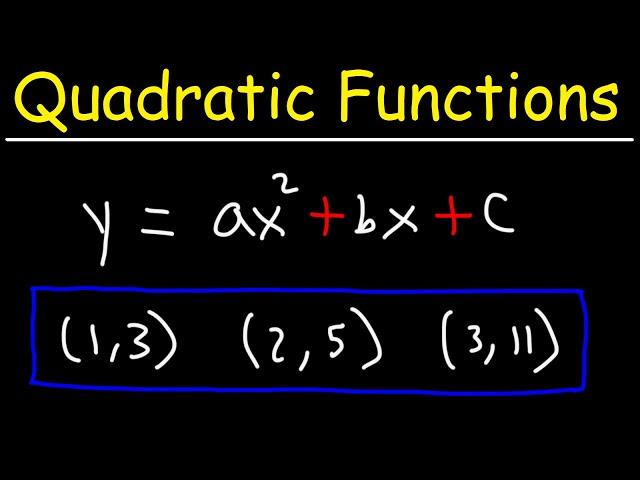 How To Find The Equation of a Quadratic Function Given Points and Intercepts