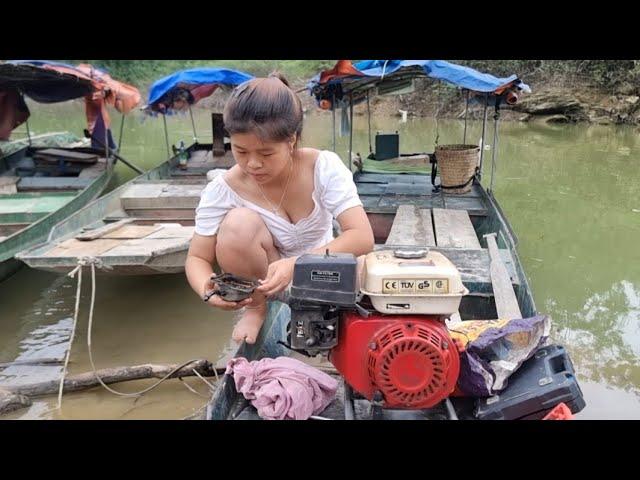 highland girl, helping man repair damaged machines and all kinds of machinery