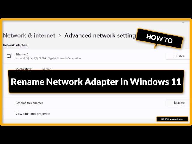 How to Rename Network Adapter in Windows 11