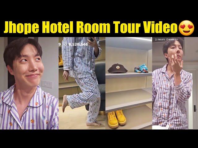 BTS Jhope Hotel Room Tour Video  Jhope Weverse Live  Jhope Room Tour