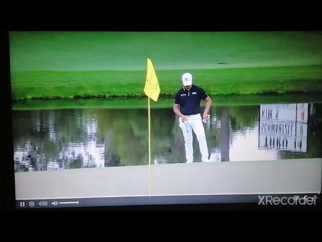 Si Woo Kim breaks putter at the masters and has to putt with a 3 wood