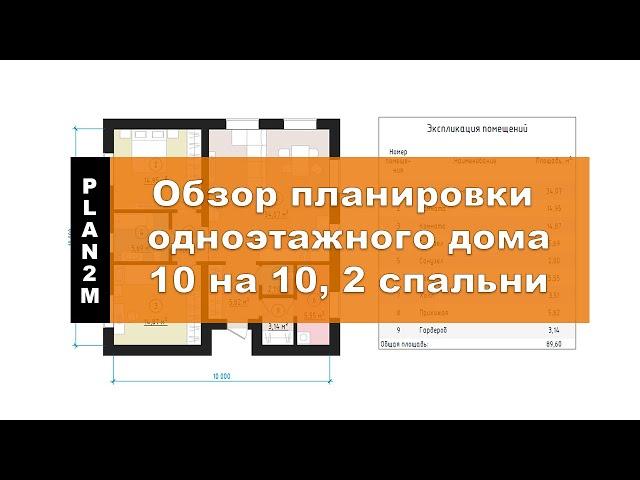 Modern single story house plan 10x10 meters