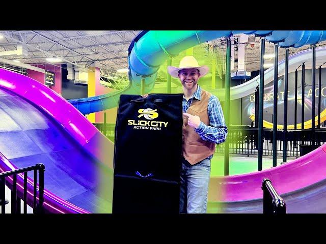 Huge Awesome Indoor Slide Park for Kids | Cowboy Jack at Slick City