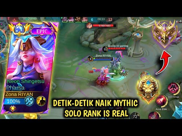 HARDGAME PARAH| GAMEPLAY DETIK-DETIK NAIK MYTHIC SOLO RANK || TOP GLOBAL PHARSA - MLBB