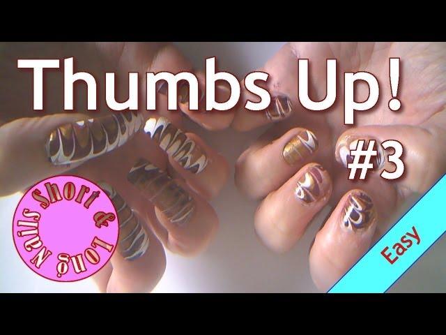 ThumbsUp #3 | Water Marbling An Easy Feather Water Marble #NailArt For Long Nails & Short Nails