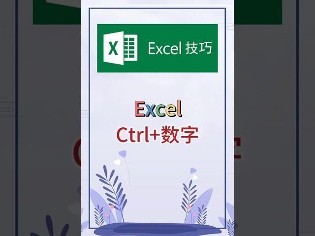 Ctrl+数字的妙用。 #excel #办公软件 #办公技巧 #职场 #创作灵感