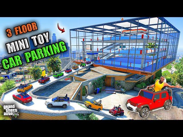 Franklin & Shinchan Build 3 Floor Parking Area For Mini Toy Cars in GTA 5 | JNK GAMER