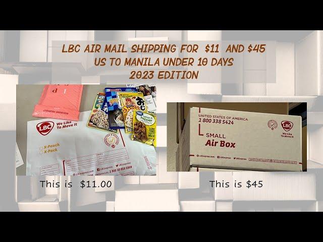 LBC Airmail package from US to Manila. Philippines for under $11 and $42 in 10 days