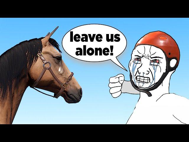 Griefing a Roof Camping Clan with Horses