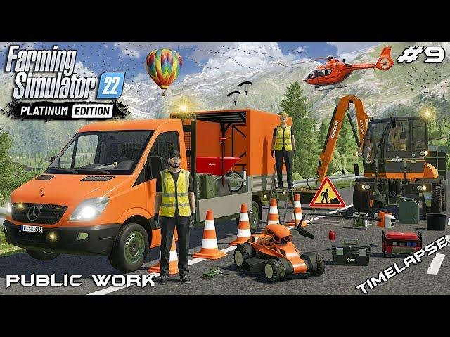 Mowing GRASS on the AUTOBAHN with ROBOT MOWER | Public Work | Farming Simulator 22 | Episode 9