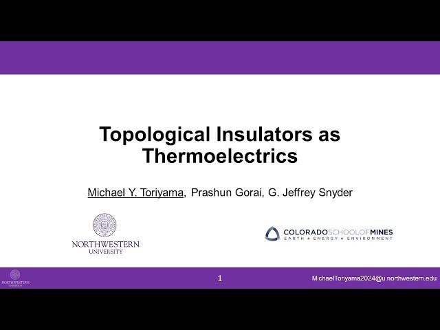 DOE CSGF 2023: Topological Insulators as Thermoelectrics
