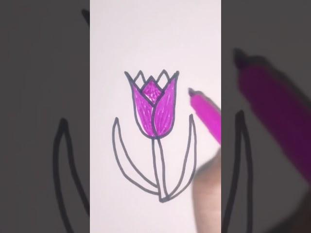 Easy way to art or drawing tulip #drawing #art #artprojectsforkids #pencilcoloring #drawingforkids