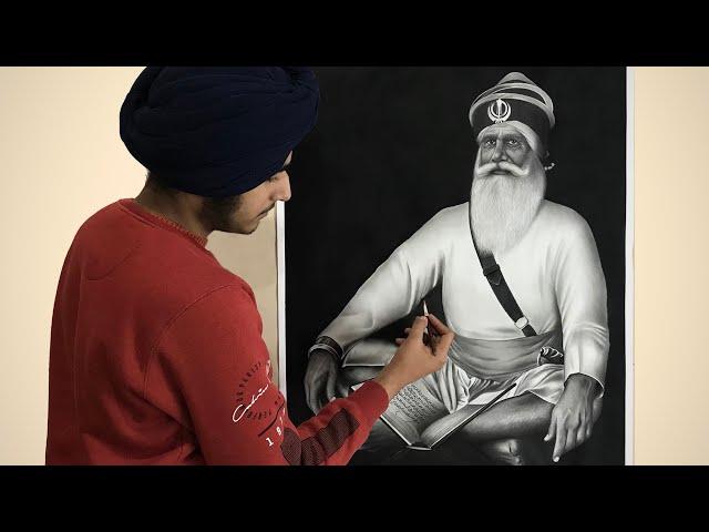 Baba deep singh ji drawing by ekam art