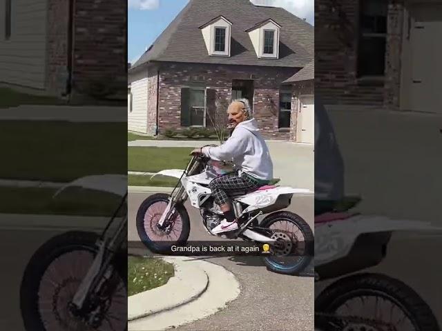 Grandpa Steals My Dirtbike and Does Wheelie  #dirtbike #wheelie