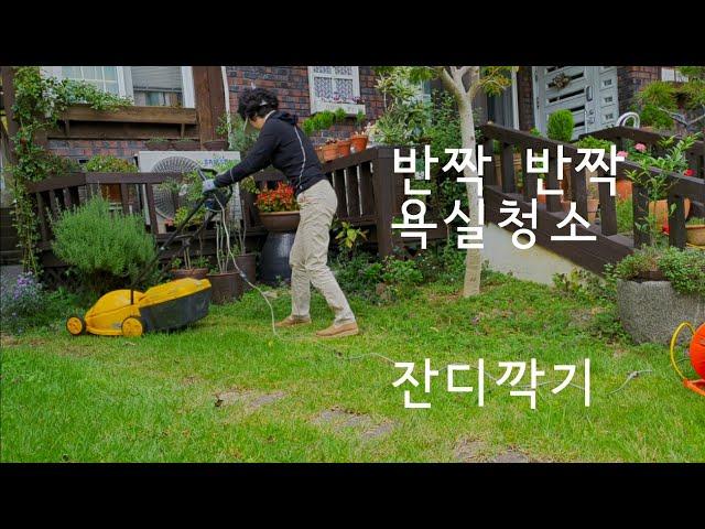 하이디의 일상(Vlog)/Minimal life/호텔 욕실처럼 청소하는법/반짝 반짝 욕실청소/과탄산으로 욕실청소했을때/정원에 잔디깍기/정원 힐링~